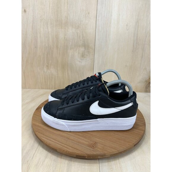 Nike Shoes - Nike Blazer Low Black White Leather Platform Athletic Shoes Womens Size 7